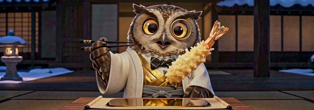 雪降る冬の銀の石燈籠と揚物